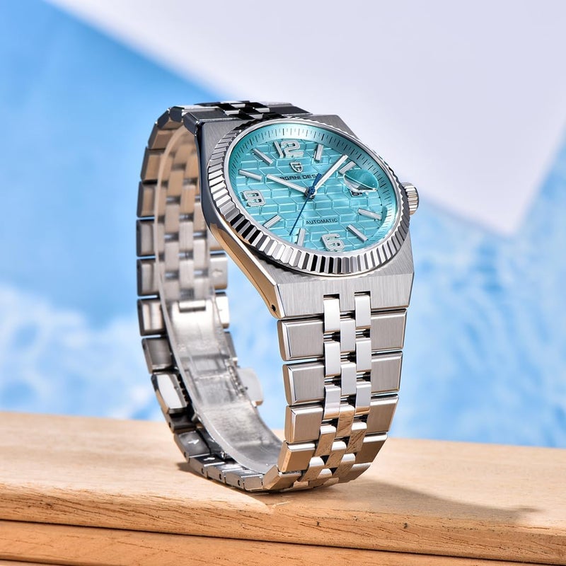 Pagani Design YS027 Men's Automatic Watch - Stainless Steel, Waterproof, Sky Blue Dial - Image 5